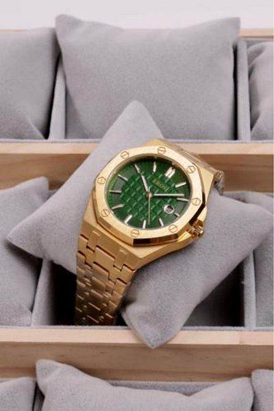 Eros Men's Gold Watch with Green Dial