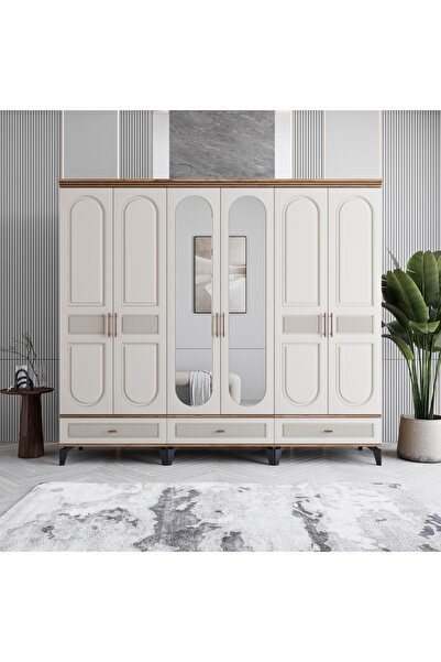 MONZIO Libra 6 Kapaklı Çekmeceli Gardırop %100 MDF