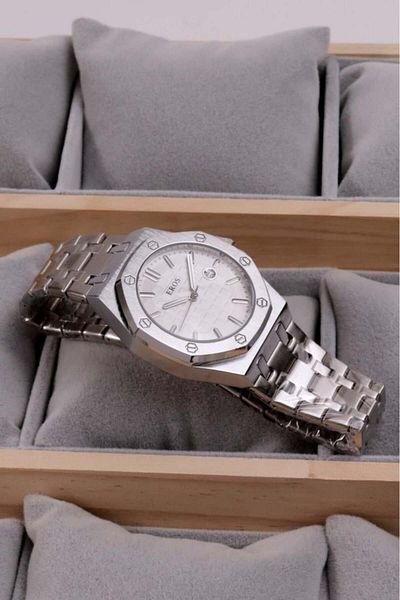 Eros Men's Silver Watch with 3-Year Warranty