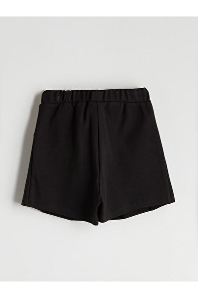 LC Waikiki Siyah Beli Lastikli Basic Kız Çocuk Şort Etek