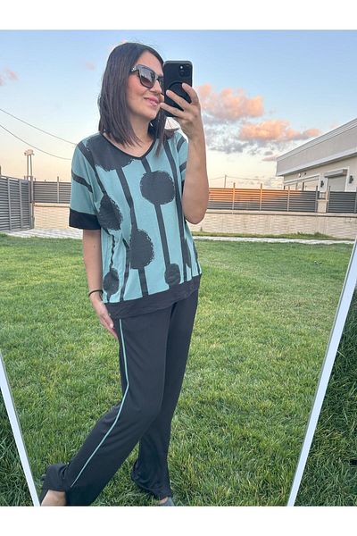 charamela Plus Size Blouse-Pants Double Set-Bgt46