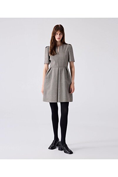 Machka Ekose desen mini elbise