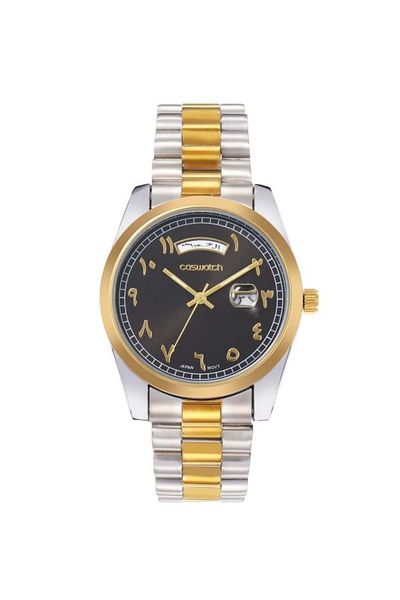 CASWATCH Men's Watch Similar to ROLEX Silver and Gold with Black Dial