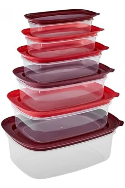 STOREMAX Sellbuyst 7.6 Liter - Red Velvet 6-Piece Storage Container Set - Vegetable Storage Set - Legume Storage Container