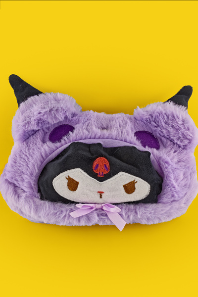 shop حامل أقلام من القطيفة من كاواي - مقلمة |   حقيبة مكياج ومنظم باللون الأرجواني