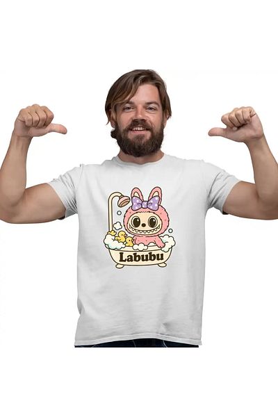 OEM Men's T-shirt Labubu Bathroom