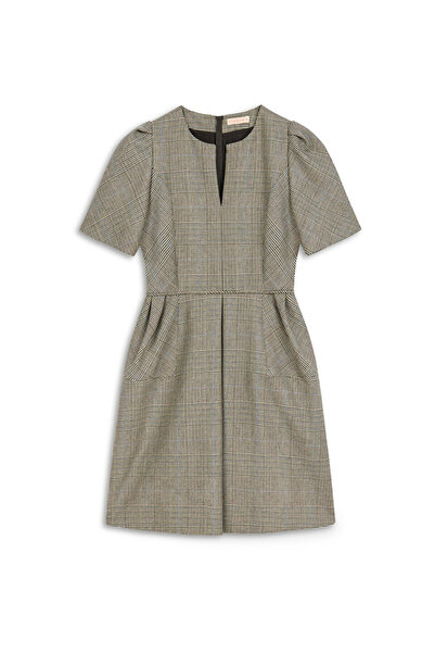 Machka Ekose desen mini elbise