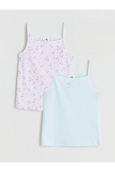 LC Waikiki Sparkling Selections from Shining Store |   Square Neck Hello Kitty Printed Girls' Undershirt, Pack of 2
