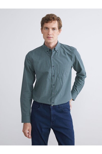 LC Waikiki Lcwaikiki classicregular fit long sleeve plaid poplin shirt for men