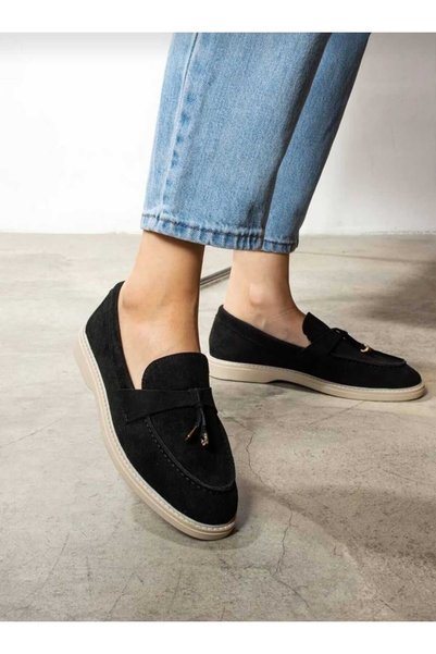 Mira style Loro Suede Leather Detail Loafer Lace-Up Casual Shoes