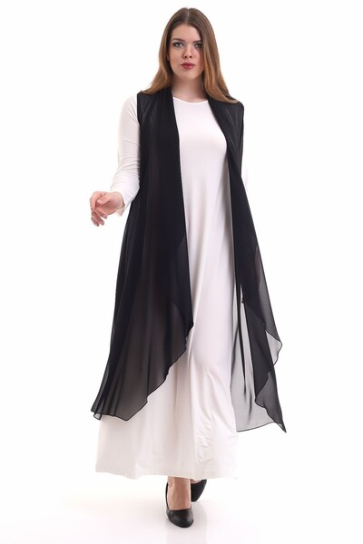 Fi'l Arz Fashion Shawl Collar Chiffon Vest