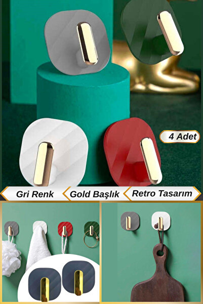 Hane Dostu 4 Adet Kendinden Yapışkanlı Nostaljik Retro Tasarım Çok Amaçlı Duv...