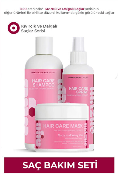 ENZYM COSMETICS Kıvırcık ve Dalgalı saçlar için 3'lü Saç Bakım Seti (bukle be...