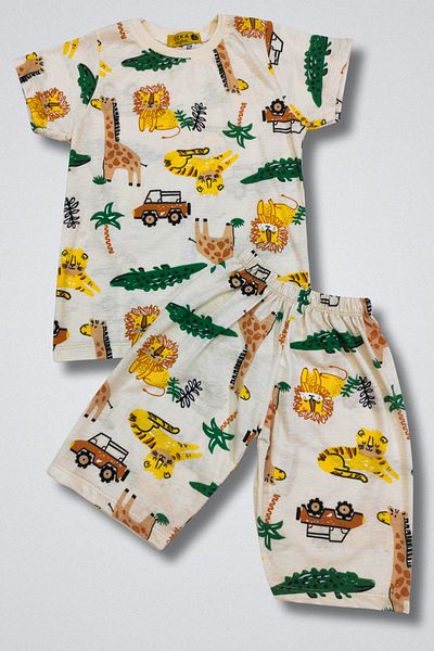 Deyzikids Animal T-Shirt Kids Girls and Boys Tracksuit Set Cute and Cool Casual T-Shirt and Bottom Top 2-12 Years