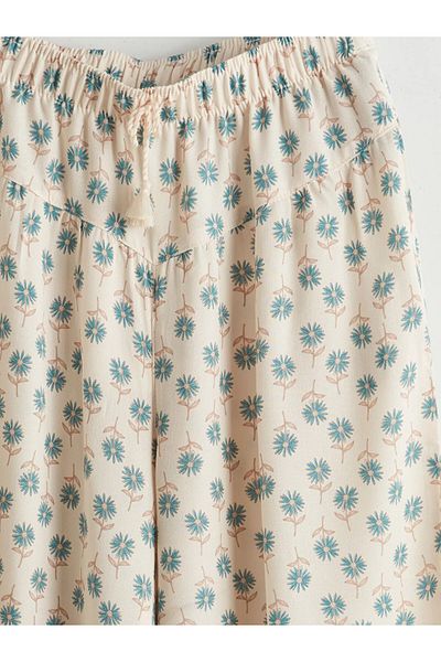 LC Waikiki Elastic Waist Floral Girls Trousers