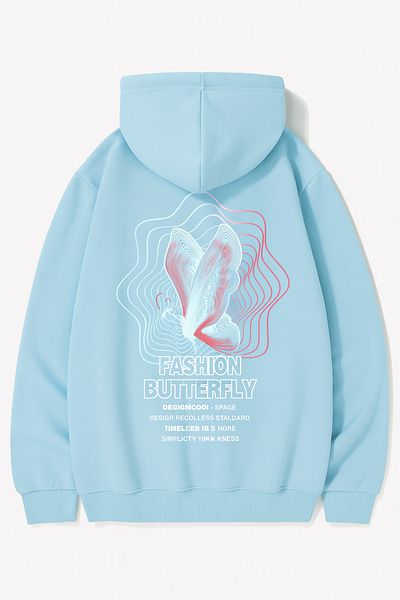 CLASSY.MODA “Trend Oversize Hooded Sweatshirt - Comfortable 3 Thread Fabric, Colorful Printed Unisex”
