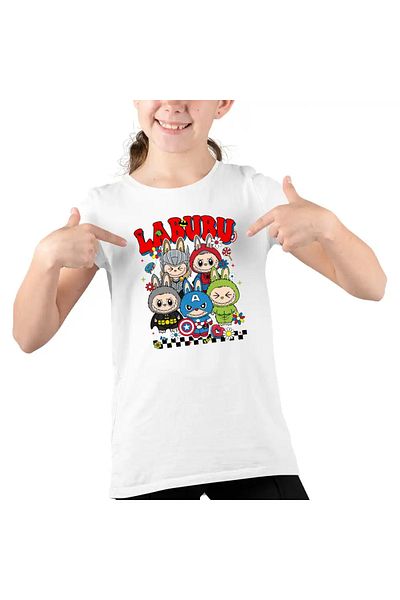 OEM Labubu Superheroes Kids Girls T-Shirt