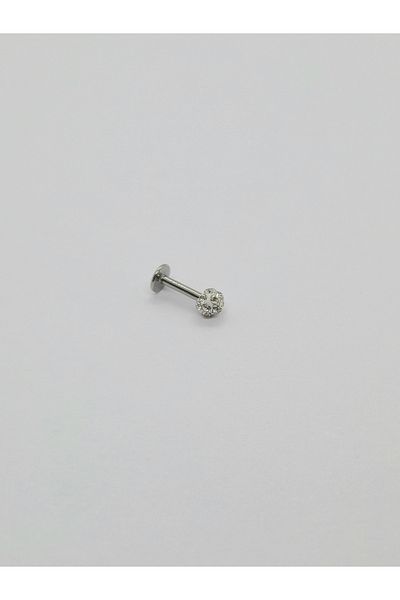 Set Stainless Steel Zircon Stone 3mm Lip Labret Tragus Helix Piercing Earring (Bar Length:6 mm)