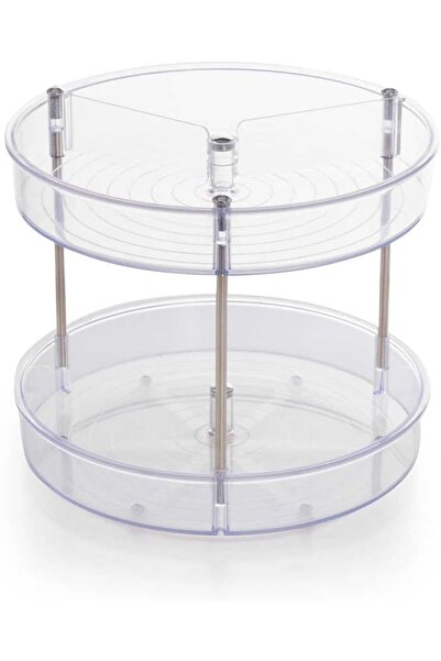 STOREMAX ynsShoping M-E64-16 Elpida İki Katlı Döner Raf, 20 x 23 cm, Şeffaf N...