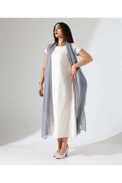 Fi'l Arz Fashion Shawl Collar Chiffon Vest