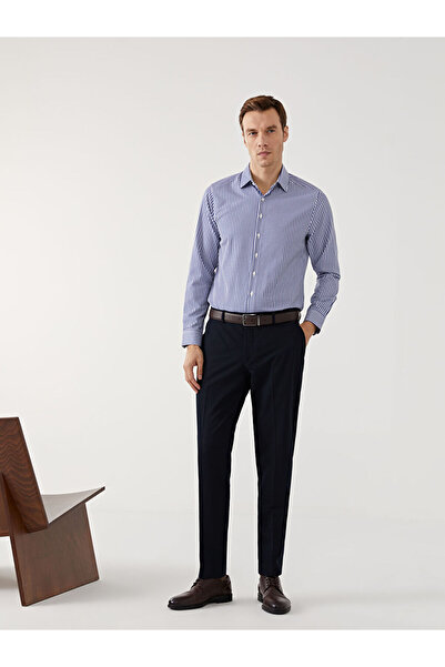 LC Waikiki Selecții strălucitoare de la Shining Store |   Cămașă pentru bărbați din popelin cu mâneci lungi și cu dungi subțiri