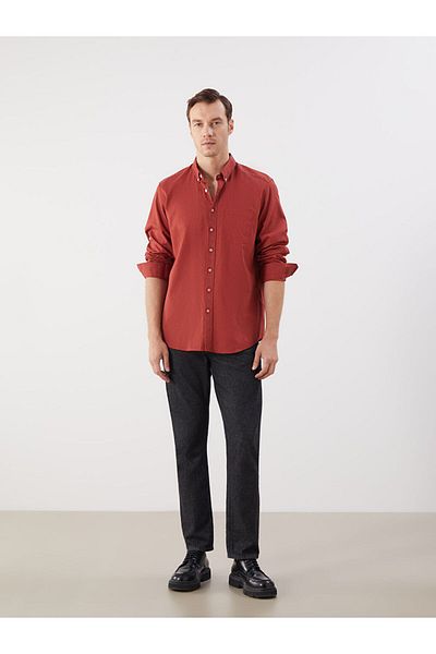LC Waikiki New Season Regular Fit Long Sleeve Linen Blend Men's Shirt - S5Fm94Z8