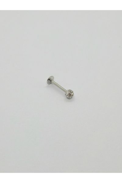 Set Stainless Steel Zircon Stone 3mm Lip Labret Tragus Helix Piercing Earring (Bar Length:10 mm)