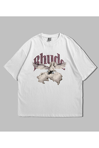 Marco Fresco Tricou oversize casual unisex cu imprimeu de cal Rhude