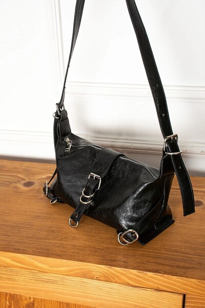 Beshora حقيبة كتف وكتف نسائية من كارتر باللون الأسود غير اللامع