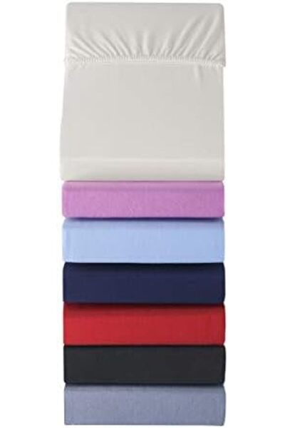 STOREMAX Sellbuyst Home Knitted Combed Cotton Elastic Fitted Sheet, Single, Red, Cotton-Elastane 230 G/M2 Trend