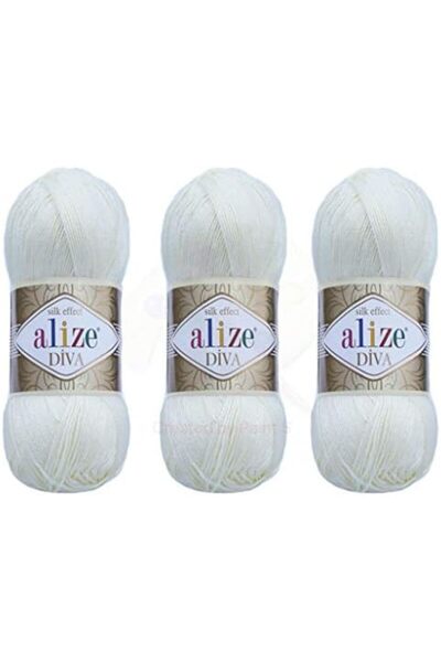 Alize 100% Acrylic Microfiber Yarn from Diva with Silky Effect, Crochet Threads for Handicrafts, Set