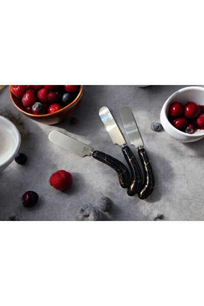 Evinizin Yardımcısı Pm Siyah Mermer Desenli Porselen Kahvaltı Bıcağı - Tereya...