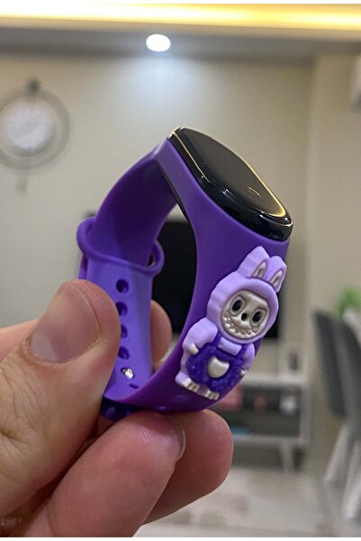 sonsuzsaat Labubu Figürlü Çocuk Led Saat Mor Renk Şık Spor Dokunmatik (Akıllı...