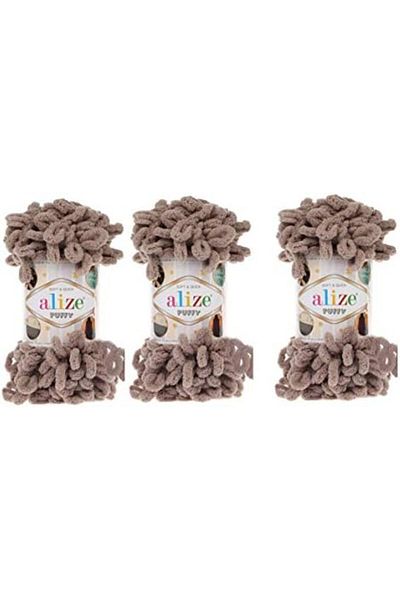 Alize Soft and Fluffy Yarn from Alize, Set of 3 Skeins for Baby Blanket Knitting, 300g, 30 yards, 100% Mic