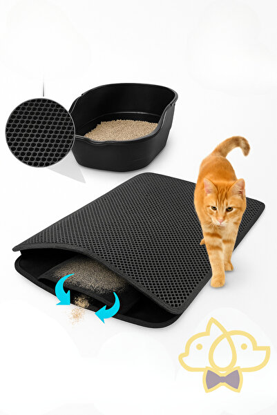 PapyonPet Elekli Kedi Tuvalet Önü Paspası Kum Toplayıcı Kedi Kumu Paspası 40x...