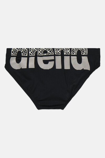 ARENA Kids Boy Brand Logo Drawstring Swim Brief, Black