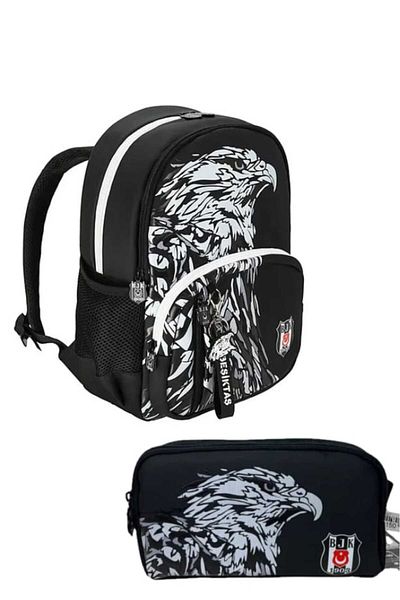 Beşiktaş Licensed Kindergarten Backpack Eagle and Pen Holder Set 25391