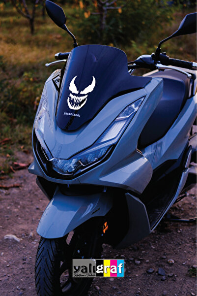 Yalıgraf Reklam Tabela Venom Face Motor Ön Cam,Ön Çamurluk,Oto Sticker 16x12 cm