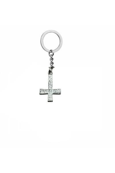 Herşey Nota Breloc din metal cu cruce antică – Accesoriu unisex gotic și vintage