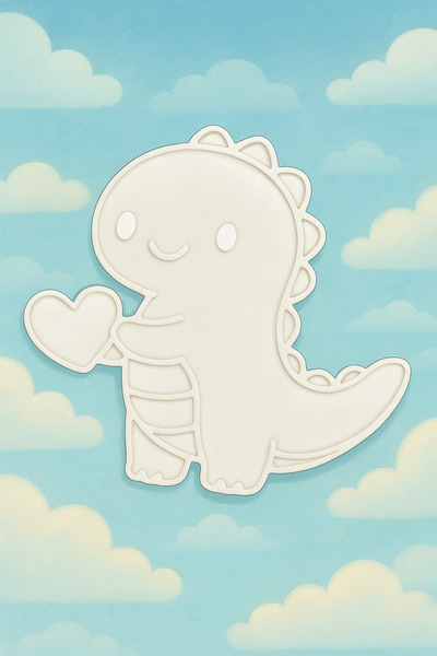 Nobrand Kalpli Dino Figür Boyama Seti – 4 Renk Boya + 1 Fırça | Çocuk Eğitici Hobi Plakası (12 cm)