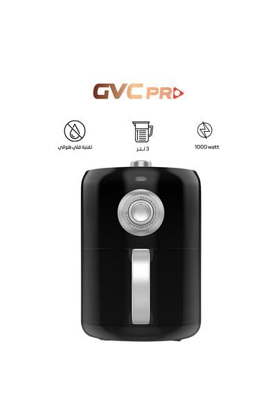 GVC PRO Oil-free air fryer, 3 litre capacity, elegant black colour, 1000 watts