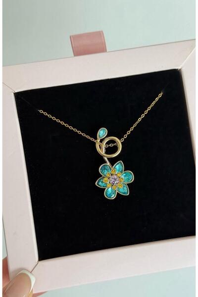 Perry Accesories LDYLLİA KOLYE KARARMAZ ÇELİK ÖZEL TASARIM VIP ÇİÇEK KOLYE SW...