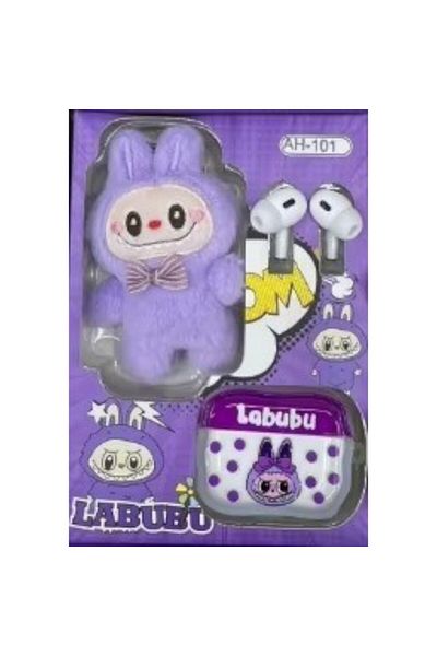 Toybox Labubu Wireless Earbuds With Cute Cartoon Toy - Purple