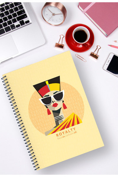 Kentsoylu A5 Cardboard Cover Spiral Line Notebook/ 96 Pages/Thematic Series No: 6“Free” Royalty