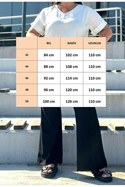 FOR ESRA BIG TREND Women's Plus Size Raised Waist Double Button Spanish Leg Crepe Woven Stretchy Trousers