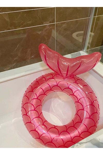 COOYA Mermaid Tail Swimming Ring,Adult Life Buoy,Floating Row Floating Water Chair, 110 Adult,Pink