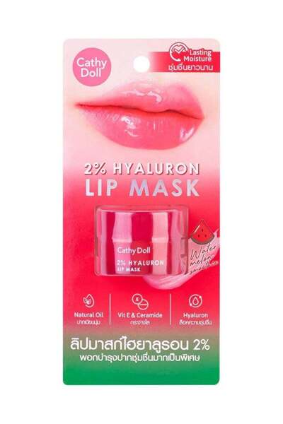 Cathy Doll قناع الشفاه بحمض الهيالورونيك ٢٪ | عصير البطيخ | علاج ليلي للشفاه بحمض الهيالورونيك
