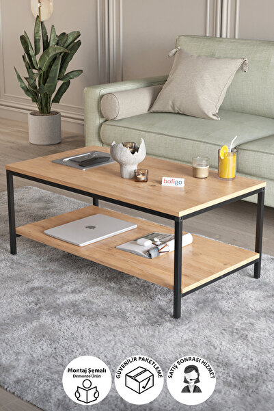 Bofigo Orta Sehpa Yan Sehpa Dekoratif Sehpa Metal Sehpa Athena Çam