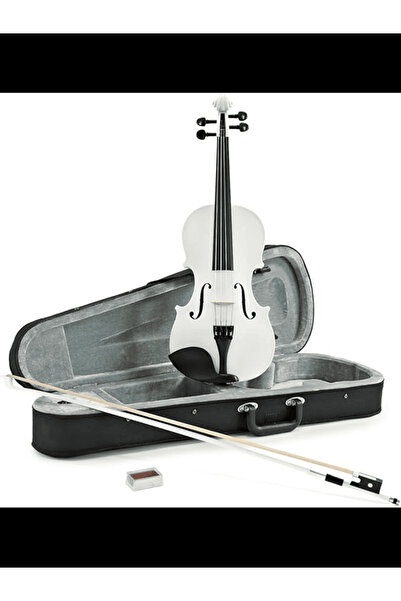 MegArya Indian Maple Wood Handmade Violin 4/4 Acoustic Violin Full Size Glossy White