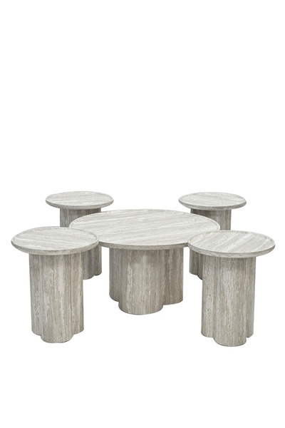 Tasamem Dafia 5-piece wooden tea table set